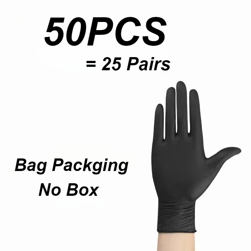 10/20/50/100PCS Black Nitrile Disposable Gloves Disposable Cleaning Hairdressing Gloves Suitable Pet Care Tattoo Cleaning