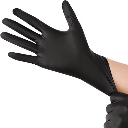 10/20/50/100PCS Black Nitrile Disposable Gloves Disposable Cleaning Hairdressing Gloves Suitable Pet Care Tattoo Cleaning
