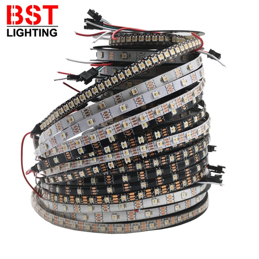 LED strip lights with BST Lighting logo on a white background