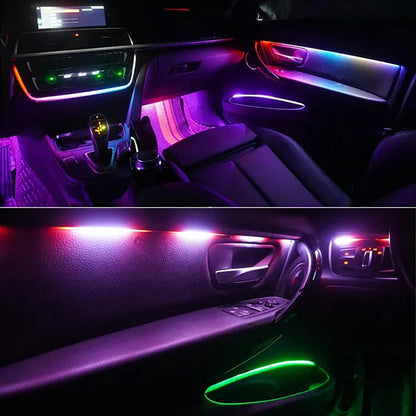RGB Symphony Car Ambient Light Interior Acrylic Guide LED Strip with APP Control One Zone Dual Zone
