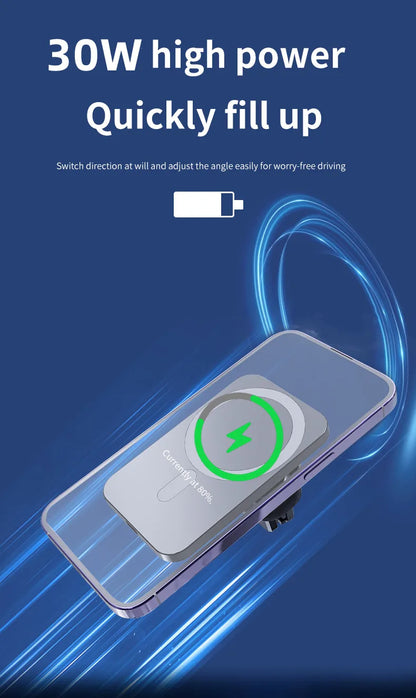 30W Magnetic Car Wireless Charger