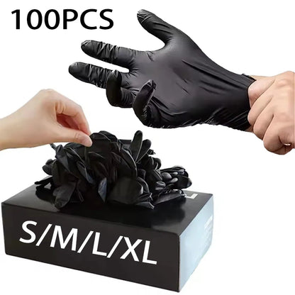 10/20/50/100PCS Black Nitrile Disposable Gloves Disposable Cleaning Hairdressing Gloves Suitable Pet Care Tattoo Cleaning