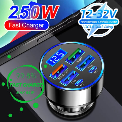 66-250W PD Car Charger QC3.0