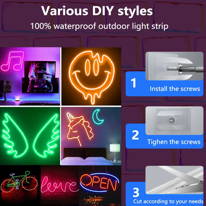 Neon LED Strip Lights 5V 84LEDs/M