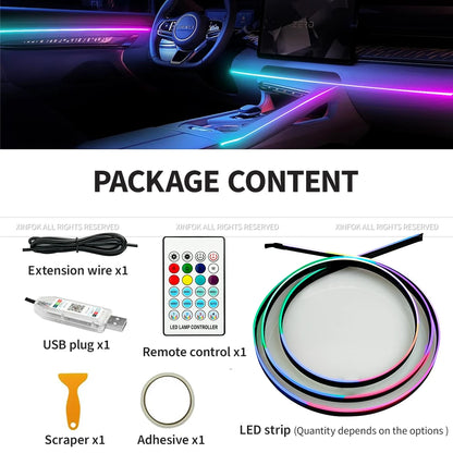 140cm USB Dreamcolor Acrylic Interior Car LED