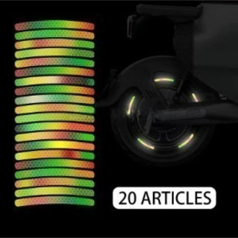 20Pcs Bicycle Stickers Reflective Wheel Stickers