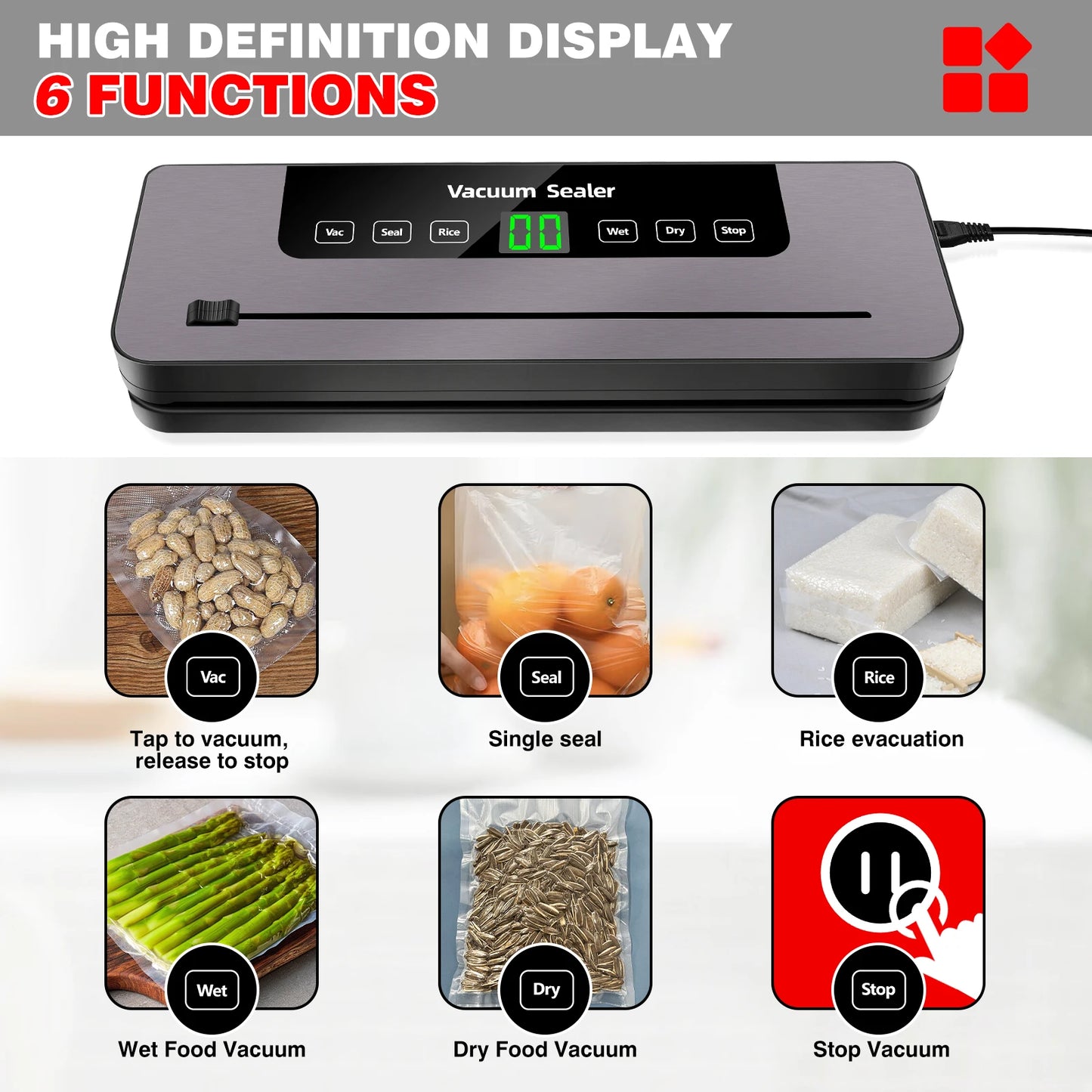 5-in-1 Electric Sealer Vacuum Sealer