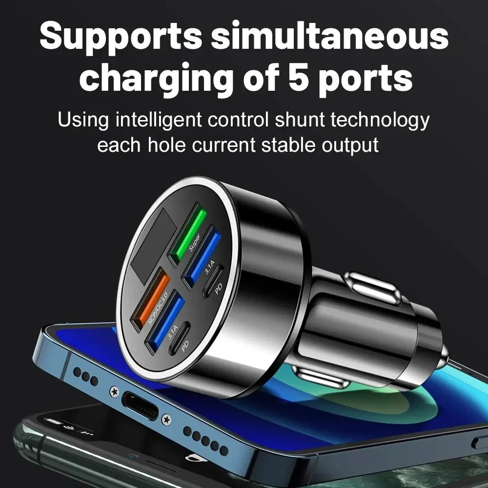 66-250W PD Car Charger QC3.0