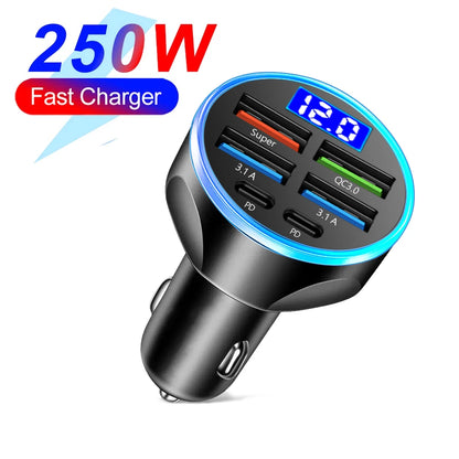 66-250W PD Car Charger QC3.0