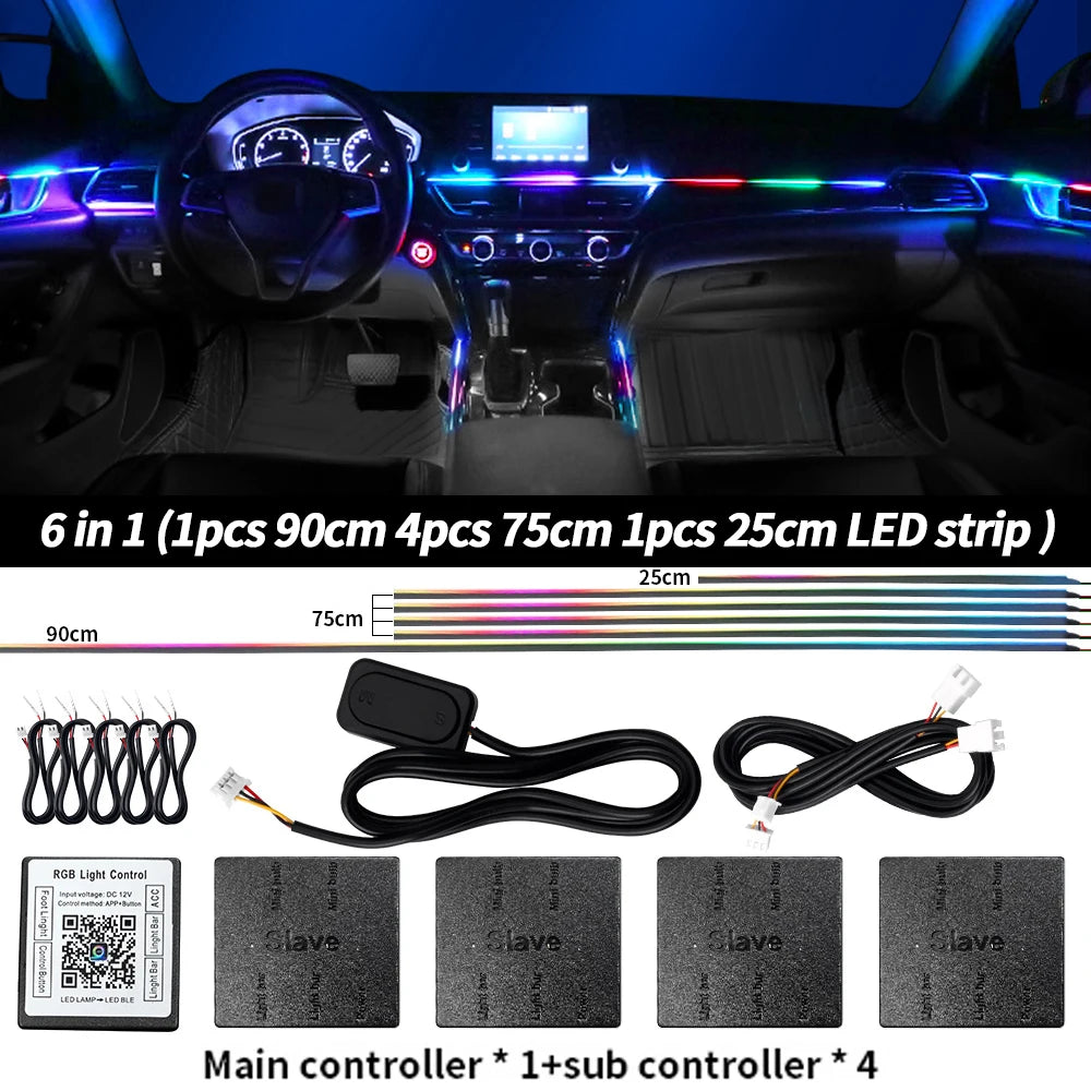 6/10/14/18 in 1 Led Car Ambient Lights