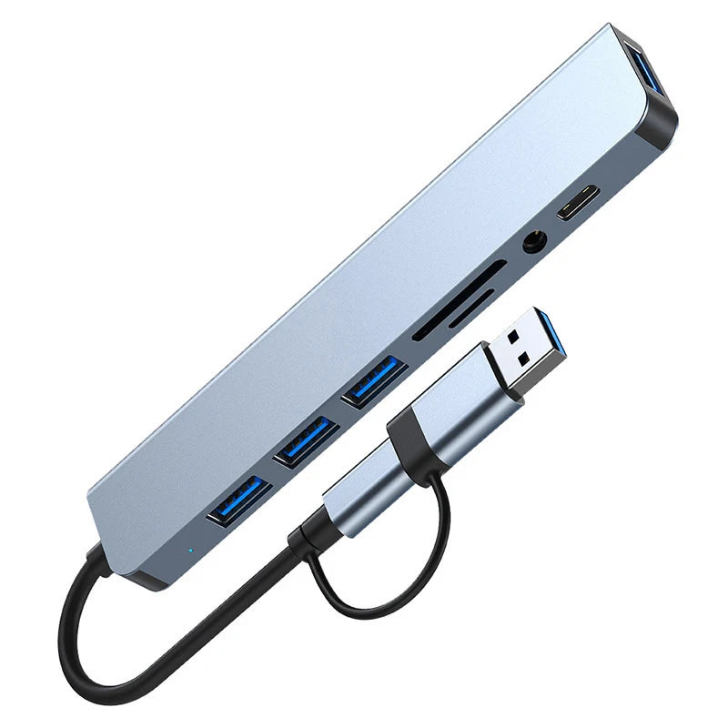 8 in 2 USB +Type C HUB Docking Station