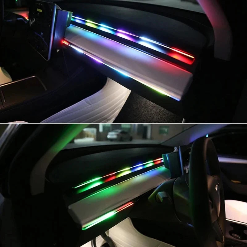 RGB Symphony Car Ambient Light Interior Acrylic Guide LED Strip with APP Control One Zone Dual Zone