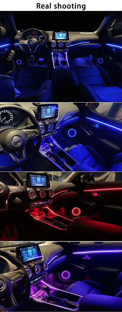RGB Symphony Car Ambient Light Interior Acrylic Guide LED Strip with APP Control One Zone Dual Zone