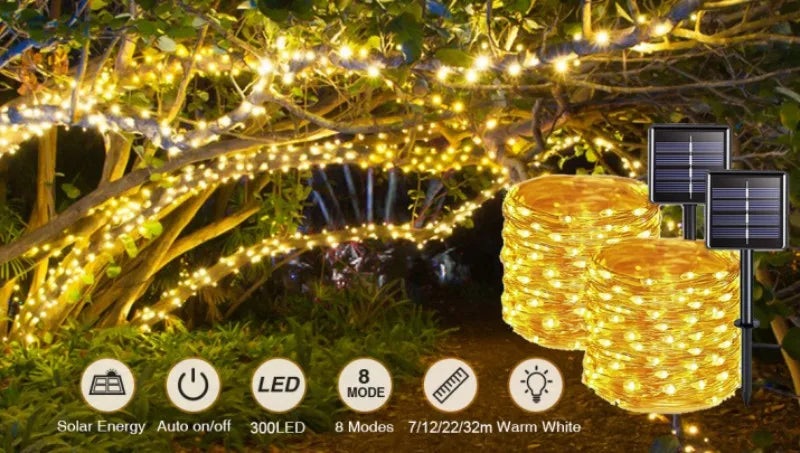 300LED Solar Rope Strip Lighting