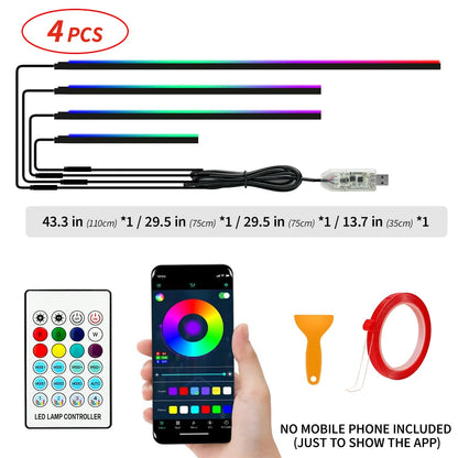 140cm USB Dreamcolor Acrylic Interior Car LED
