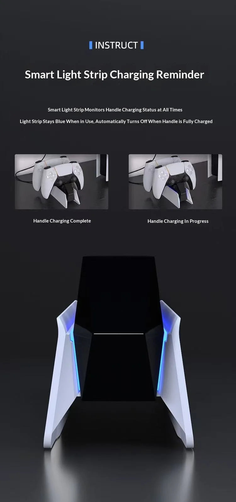 For PS5 Type-C DualSense Charging Station
