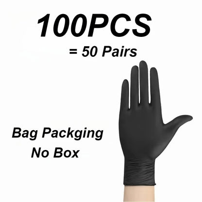 10/20/50/100PCS Black Nitrile Disposable Gloves Disposable Cleaning Hairdressing Gloves Suitable Pet Care Tattoo Cleaning