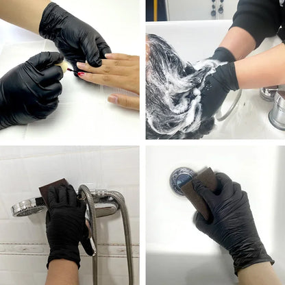 10/20/50/100PCS Black Nitrile Disposable Gloves Disposable Cleaning Hairdressing Gloves Suitable Pet Care Tattoo Cleaning