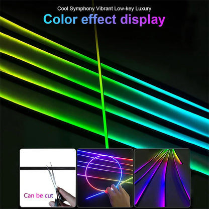 RGB Symphony Car Ambient Light Interior Acrylic Guide LED Strip with APP Control One Zone Dual Zone