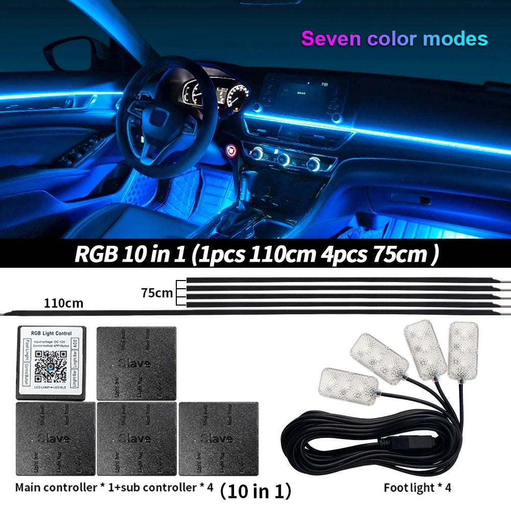 6/10/14/18 in 1 Led Car Ambient Lights