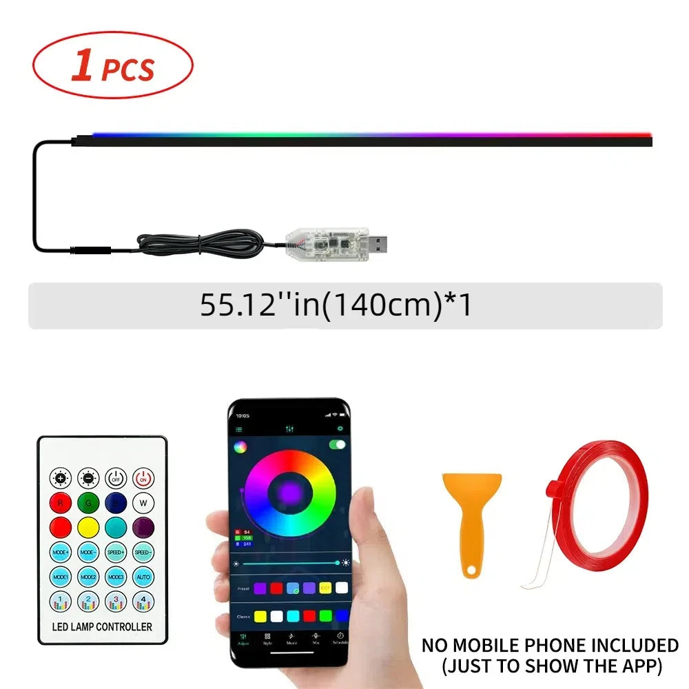 140cm USB Dreamcolor Acrylic Interior Car LED