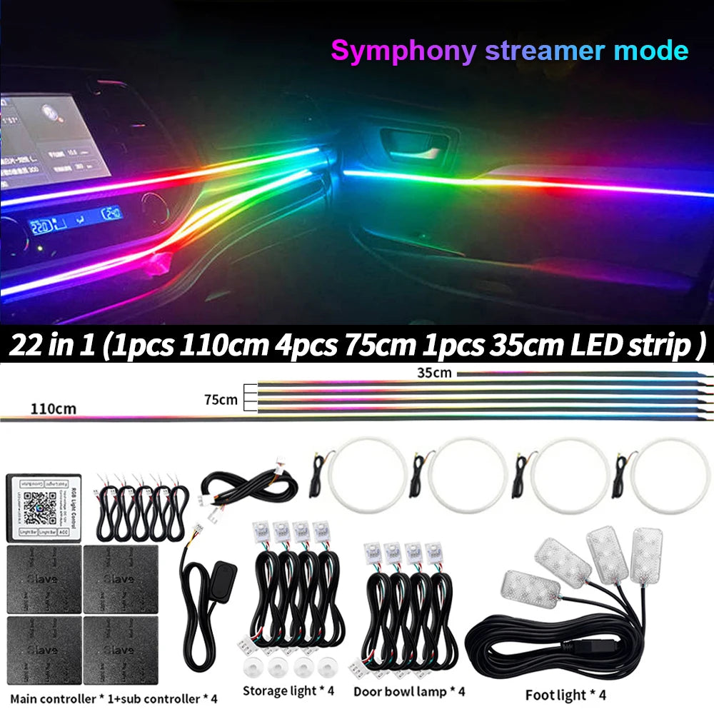 6/10/14/18 in 1 Led Car Ambient Lights