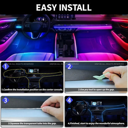 140cm USB Dreamcolor Acrylic Interior Car LED
