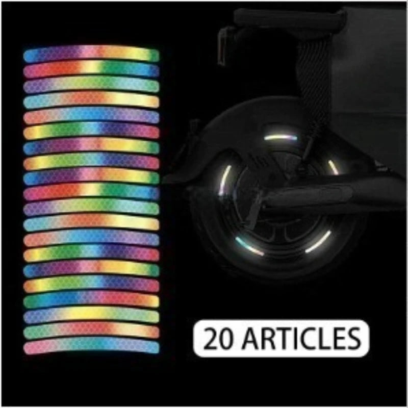 20Pcs Bicycle Stickers Reflective Wheel Stickers
