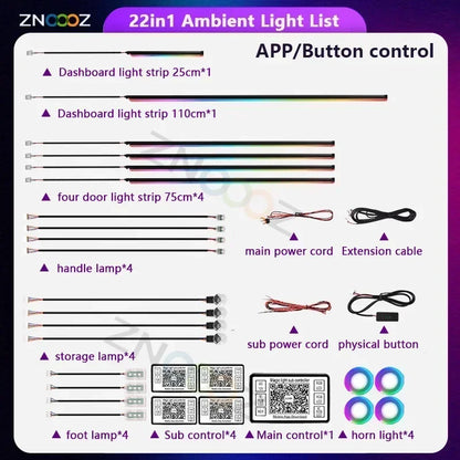 RGB 22 in 1 Car Interior