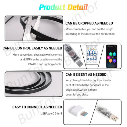 10/6/4/2/1 IN 1 Car Full RGB LED