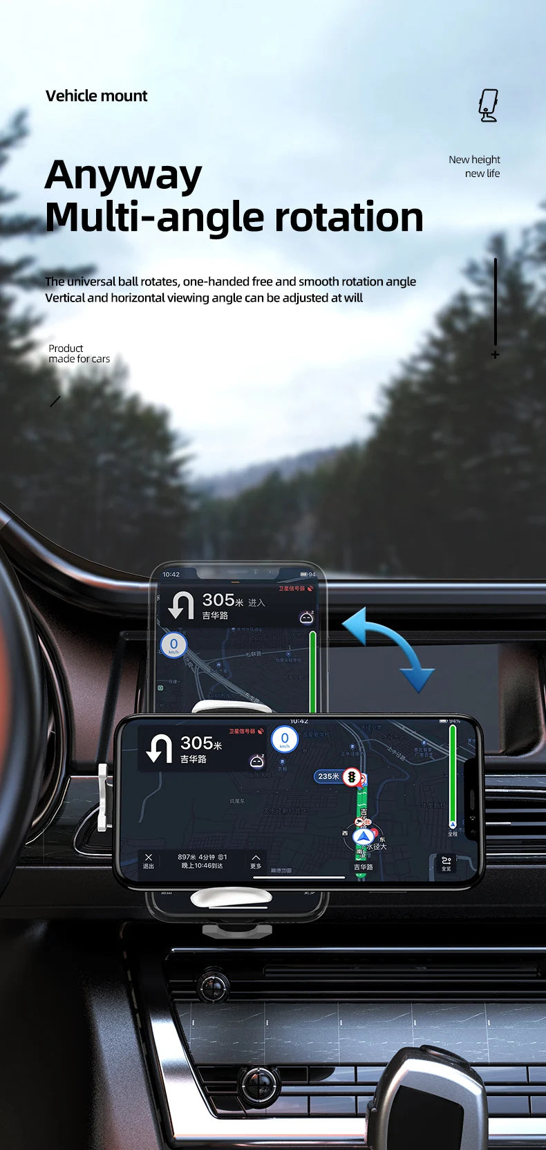 Intelligent Wireless Car Charger Mount