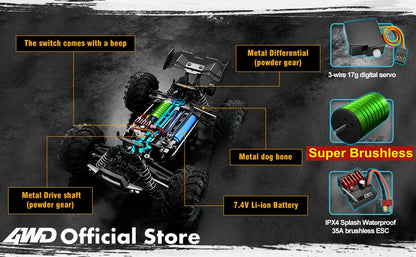 4x4 Off Road Remote Control High Speed Drift Racing Truck Toy for Adults
