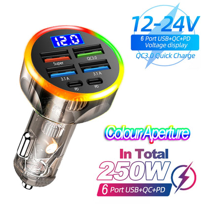 66-250W PD Car Charger QC3.0