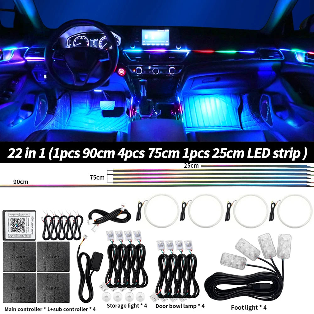 6/10/14/18 in 1 Led Car Ambient Lights