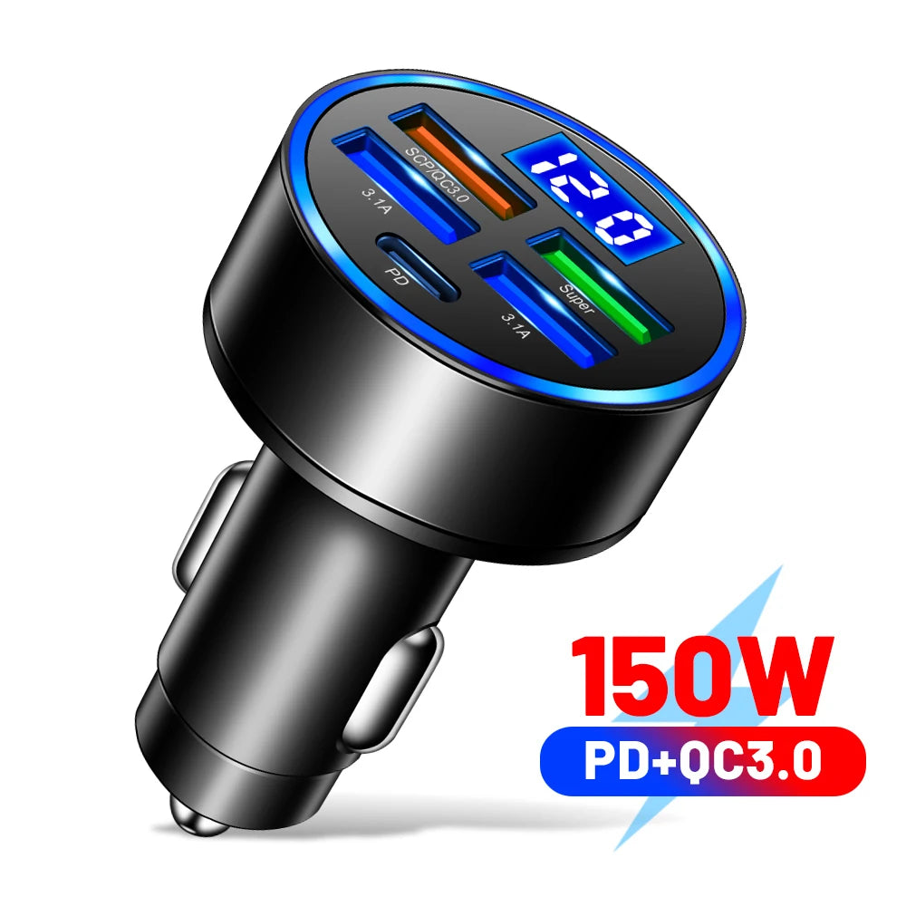 66-250W PD Car Charger QC3.0