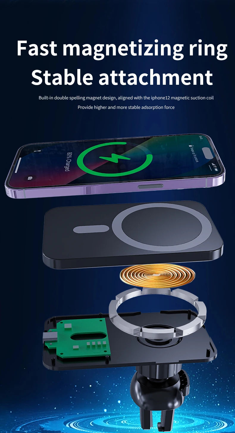 30W Magnetic Car Wireless Charger