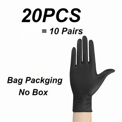 10/20/50/100PCS Black Nitrile Disposable Gloves Disposable Cleaning Hairdressing Gloves Suitable Pet Care Tattoo Cleaning